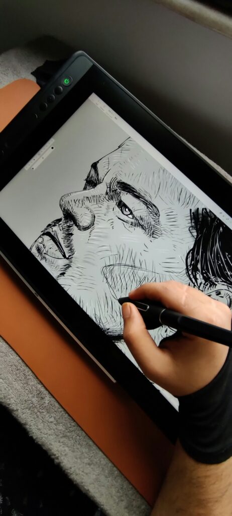 illustration sur tablette d'un portrait d'homme