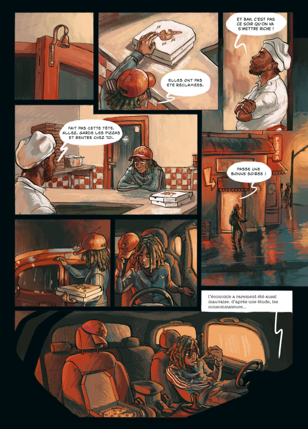 Bande dessinée des 3ème année Pivaut : Night time memory – Scénario : Lola Azais Dessin : Celestine Arnault