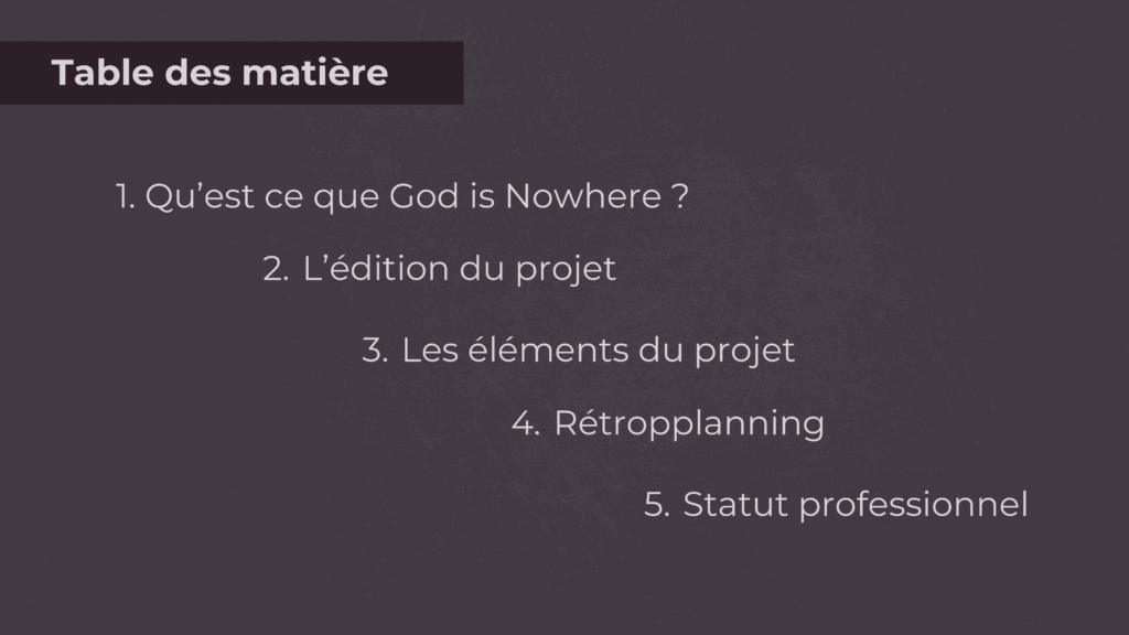 Projet de fin d'année GOD IS NOW HERE Cyann Guivarch