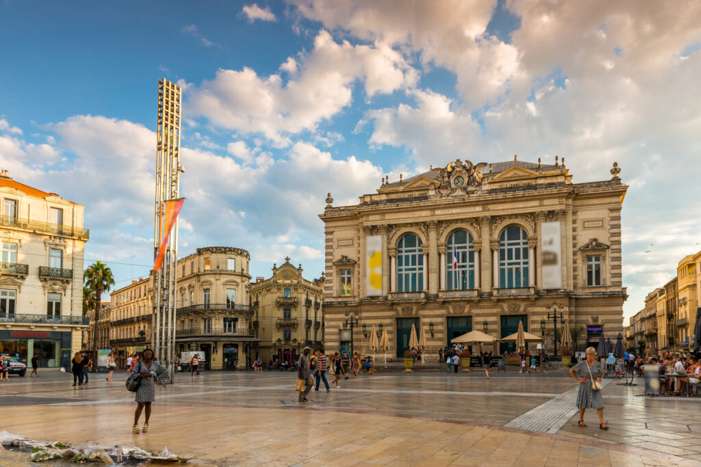 Théâtre de la Comédie à Montpelier dans l'Hérault, Languedoc en Occitanie, France