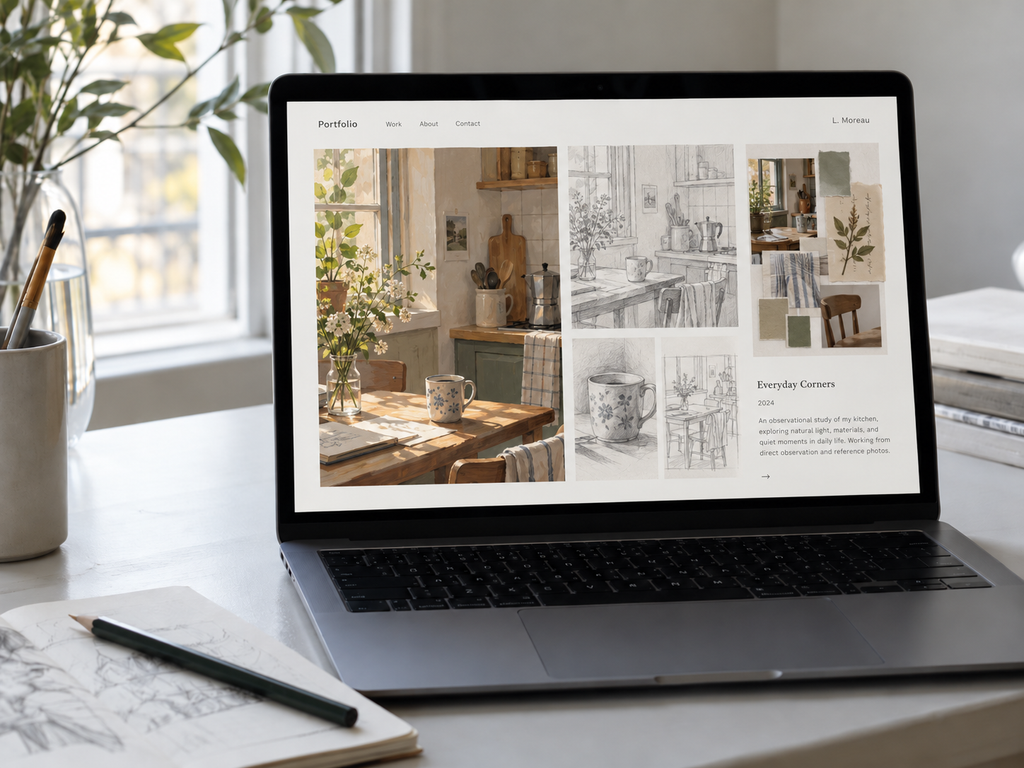 Exemple de portfolio numérique pour intégrer une école d'art
