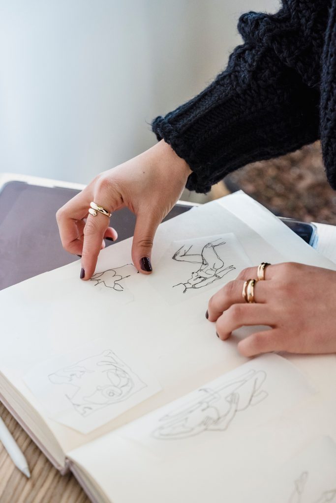 Processus de création présenté dans un portfolio artistique